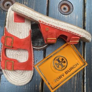 Tory Burch Red Suede Sandals
